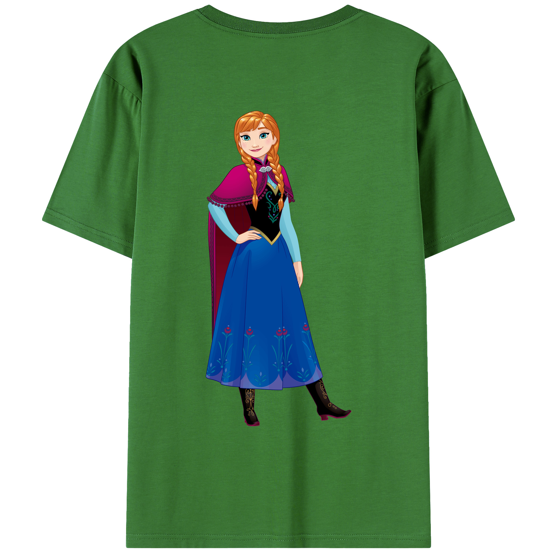 （画像用） アナと雪の女王 アンナ エルサ Frozen Anna Elsa レディース半袖Tシャツ(バックプリント)